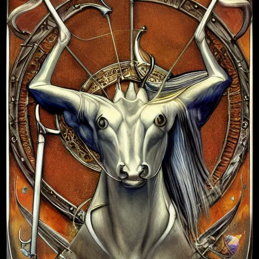 Prompt: detailed and sharp sagittarius the archer artistic zodiac artwork, mystic style, detailed, 8 k, detailed, symmetrical, by brian froud