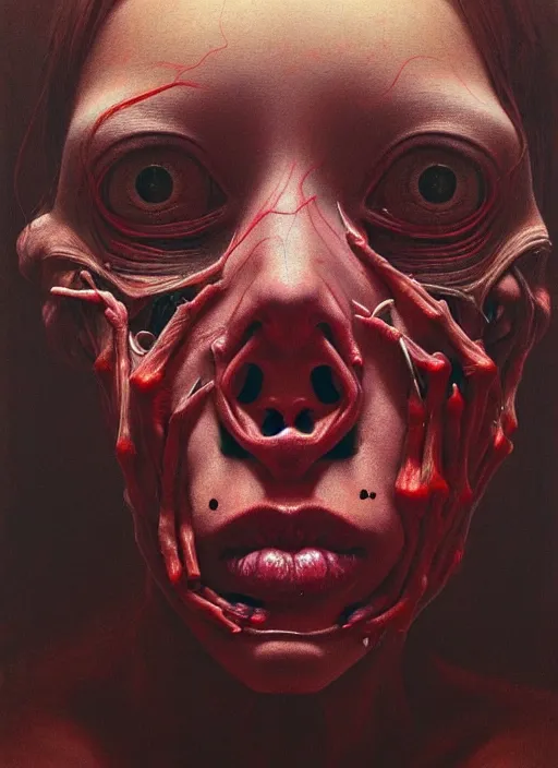 Prompt: there is ugliness in beauty, but there is also beauty in ugliness detailed painting inspired by beksinski and alex gray, accurate anatomy by jenny saville, edward hopper trending on artstation. 8 k