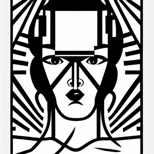 Prompt: constructivism monumental dynamic graphic super flat style portrait by avant garde painter, illusion surreal art, highly conceptual figurative art, intricate detailed illustration, controversial poster art, polish poster art, geometrical drawings, no blur