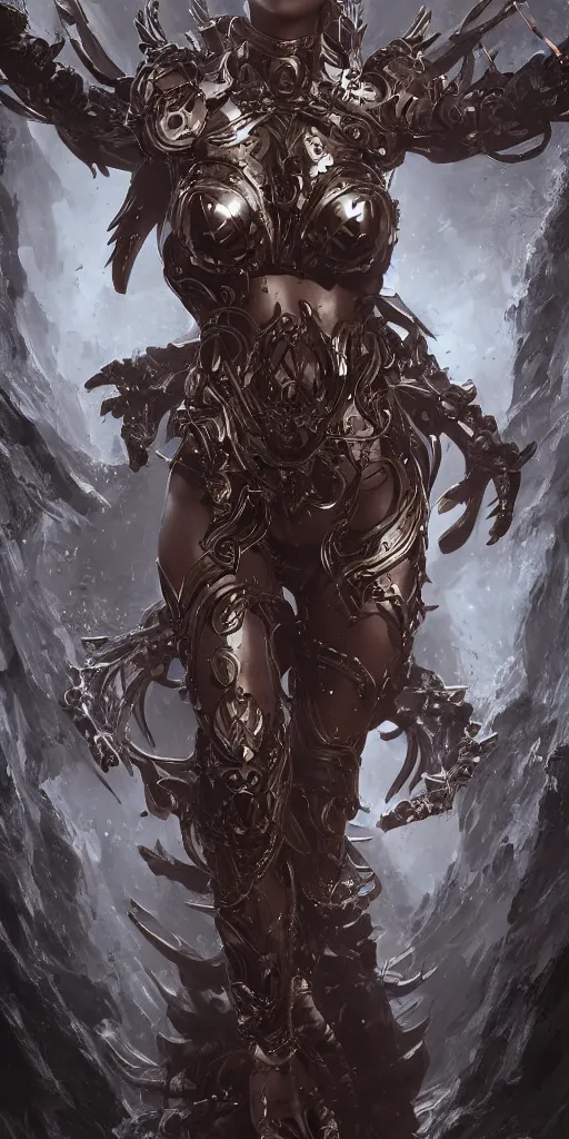 Prompt: dark dothic goddess with six arms, intricate armour made by Stanley Artgerm Lau, WLOP, Rossdraws, ArtStation, CGSociety, concept art, cgsociety, octane render, trending on artstation, artstationHD, artstationHQ, unreal engine, 4k, 8k,