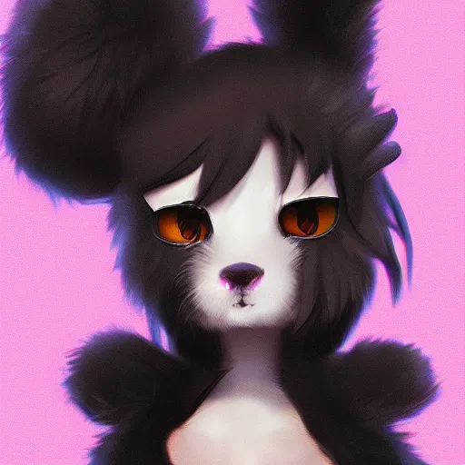 Image similar to cute furry girl with four arms, big fluffy ears, white fur and dark skin, dramatic lighting, cinematic, artstation, anime style