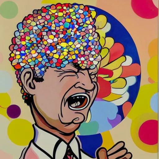 Image similar to a painting of donald trump by takashi murakami