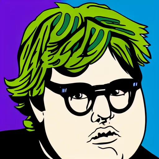 Image similar to andy milonakis & clark duke hybrid, vector, svg sticker art