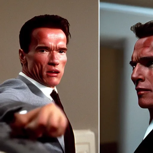 Prompt: arnold schwarzenegger as patrick bateman in american psycho