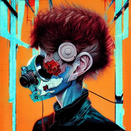 Image similar to prompt : soviet punk portrait soft light painted by james jean and katsuhiro otomo and erik jones, inspired by akira anime, smooth face feature, intricate oil painting, high detail illustration, sharp high detail, manga and anime 1 9 9 9