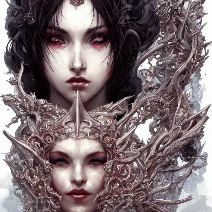 Prompt: a hyper detailed anime face portrait of the queen of blades, symmetrical, a beautiful face, by dorian cleavenger, by greg rutkowski, by wlop, by astri lohne, by zdzisław beksinsk