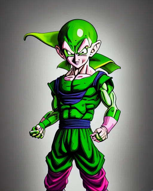 Prompt: an epic comic book style full body portrait painting of piccolo of dragon ball, elegant, character design by Mark Ryden and Pixar and Hayao Miyazaki, unreal 5, DAZ, hyperrealistic, octane render, cosplay, RPG portrait, dynamic lighting, intricate detail, summer vibrancy, cinematic