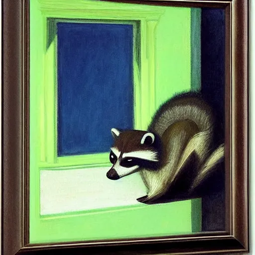 Image similar to raccoon by Edward hopper