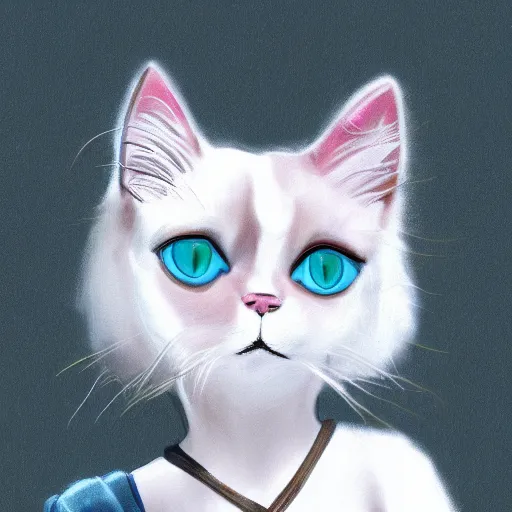 Image similar to graphic, hyperreal, portraiture illustration of a anthropomorphic beautiful ragdoll cat in different marvel cosplay clothes, smiling, digital painting