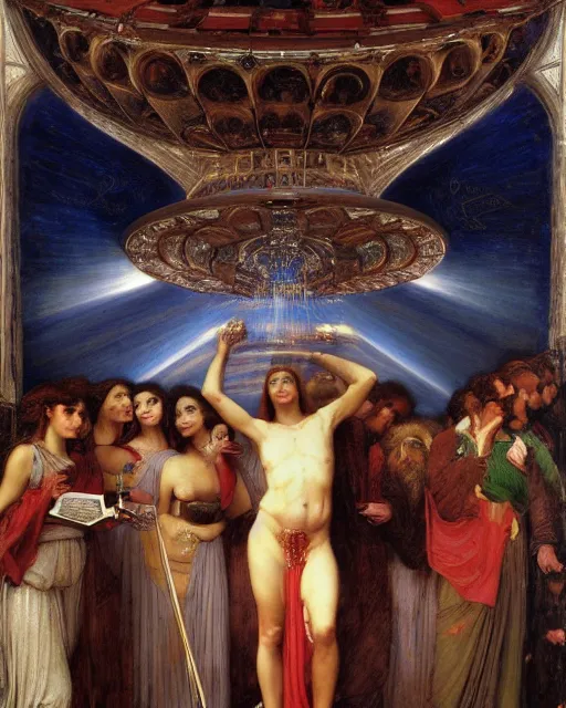 Prompt: the nine spheres of heaven from dante's divine comedy, painting by john william waterhouse and edwin longsden long and theodore ralli and nasreddine dinet, oil on canvas. cinematic, hyper realism, dramatic lighting, high detail 8 k