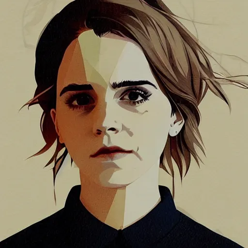 Image similar to Emma Watson profile picture by Sachin Teng, asymmetrical, Organic Painting , Matte Painting, geometric shapes, hard edges, graffiti, street art:2 by Sachin Teng:4