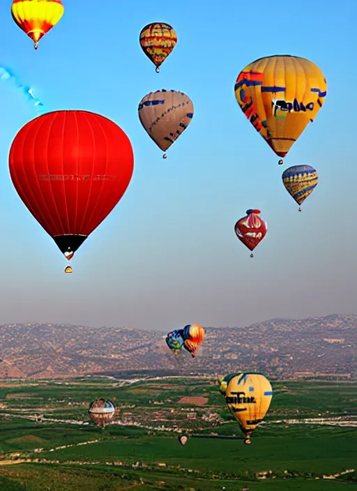 Prompt: turkish hot air balloons