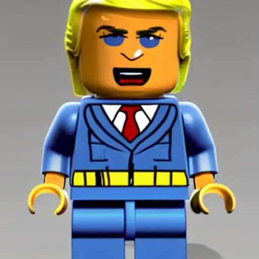 Image similar to donald trump as a lego, 3 d render