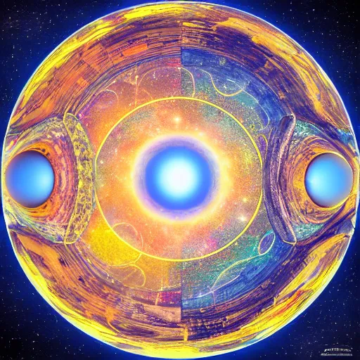 Image similar to universe inside sphere, highly detailed