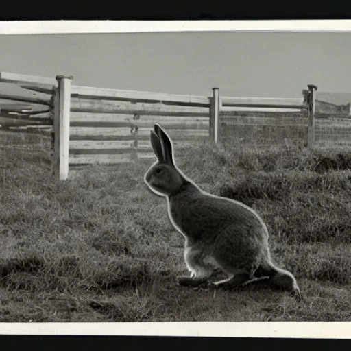 Image similar to a rabbit jumping up over a fence, film strip showing 9 stills