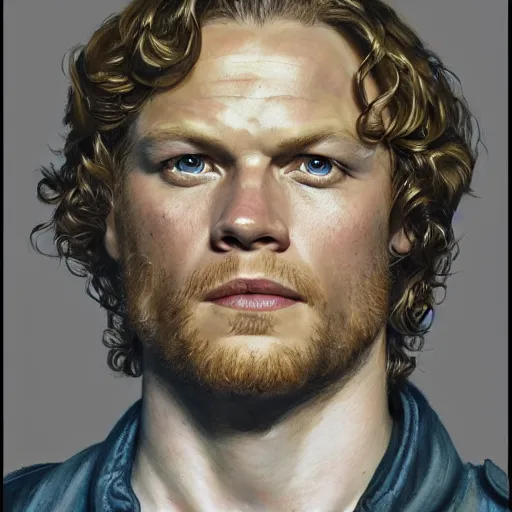 Image similar to Sam Heughan as Jamie Fraser from Outlander, close-up portrait art by Donato Giancola and James Gurney, digital art, trending on artstation