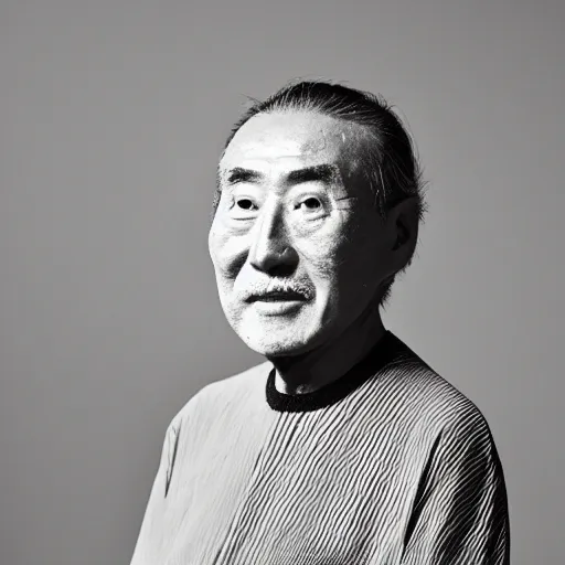 Prompt: A PORTRAIT OF ISSEY MIYAKE