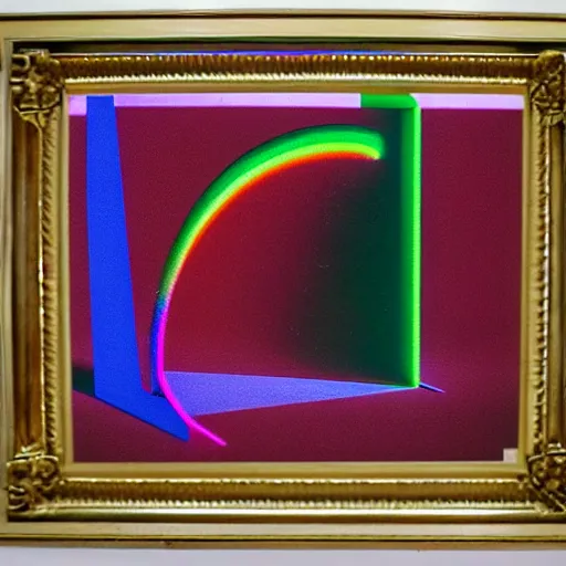 Image similar to A beautiful installation art. human technology that had become haunted, possessed by quick, gleaming cleverness. 1980s by Gabriel Dawe, by Charles Willson Peale frightful
