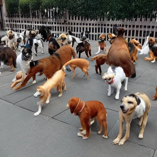 Prompt: an orchestra composed of dogs