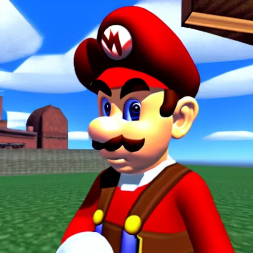 Image similar to winston churchhill in mario 6 4, game screenshot