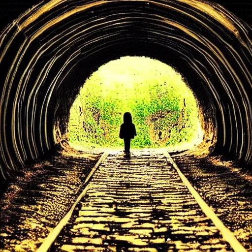 Prompt: sometimes life is like this dark tunnel. you can't always see the light at the end of the tunnel, but if you just keep moving... you will come to a better place.