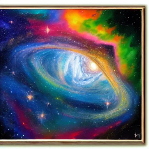 Prompt: god creates universe, oil canvas, 4 k, detailed