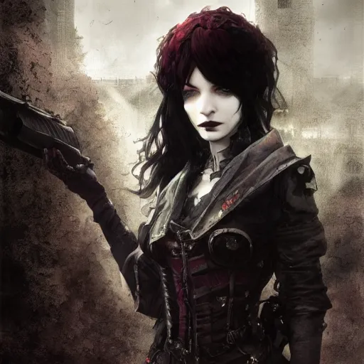 Prompt: christina hendricks goth, atmospheric, tankoban, 4 k, tone mapping, akihiko yoshida, james jean andrei riabovitchev marc simonetti, yoshitaka amano, long hair, curly, h. hydrochaeri