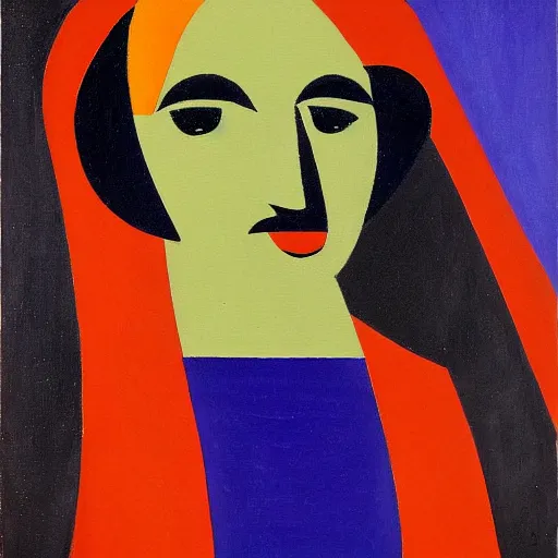 Image similar to painting of woman by oscar bluemner