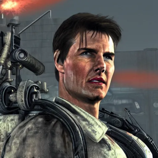Image similar to tom cruise in fallout new vegas