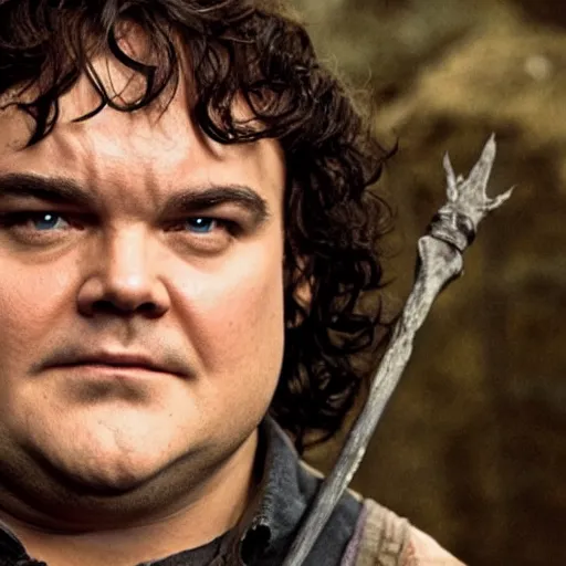 Prompt: Jack Black as Frodo