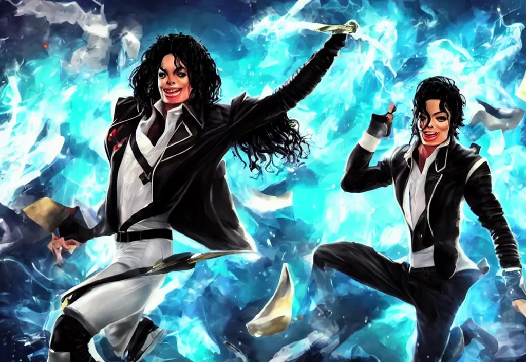 Image similar to michael jackson as a league of legends character