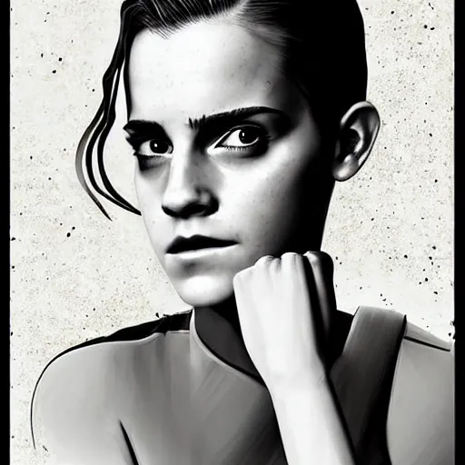 Image similar to emma watson as a cyborg in the matrix, digital art, detailed, painting, fantasy, sci fi