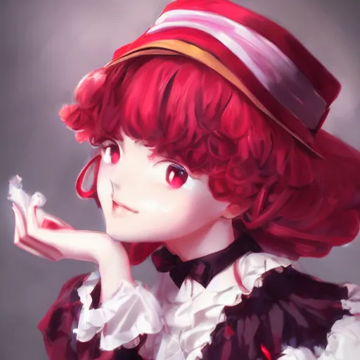 Image similar to portrait of Remilia Scarlet from Touhou, drawn by WLOP, by Avetetsuya Studios, attractive character, colored sketch anime manga panel, trending on Artstation