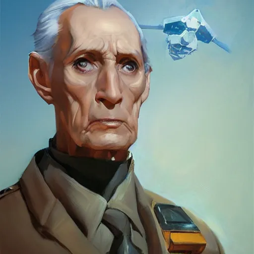 Image similar to greg manchess portrait painting of armored moff tarkin as overwatch character, medium shot, asymmetrical, profile picture, organic painting, sunny day, matte painting, bold shapes, hard edges, street art, trending on artstation, by huang guangjian and gil elvgren and sachin teng