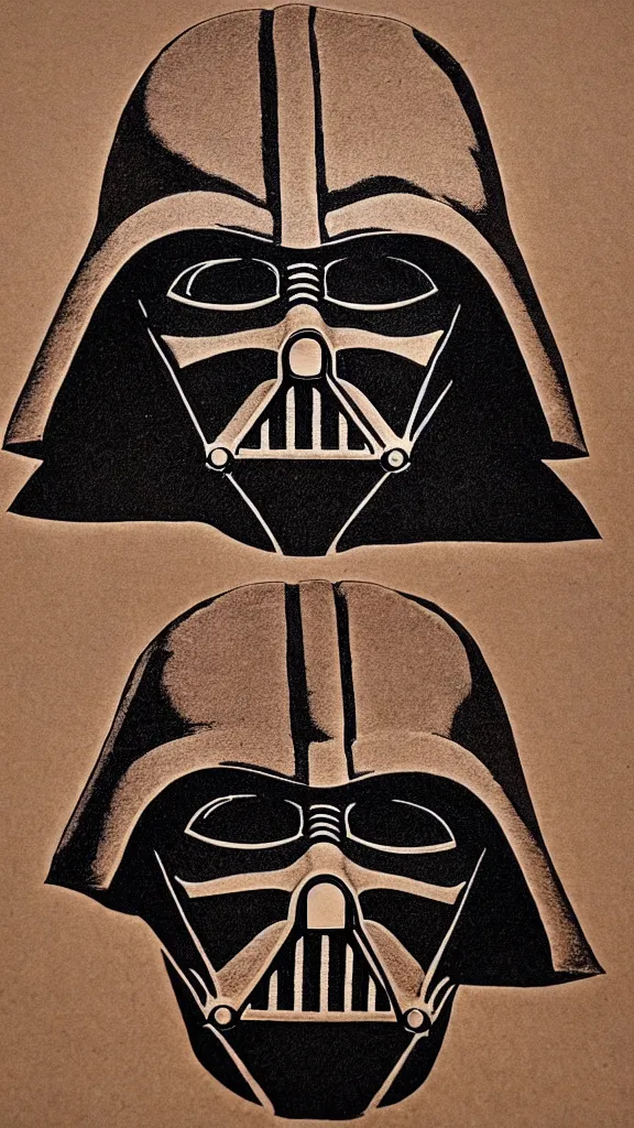 Prompt: a portrait of darth vader in the style of a wood burned etching. color harmony, 8 k detail, gallery quality, hd wallpaper, premium prints available, hyper - detailed, intricate design.