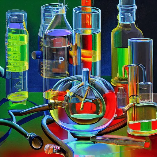 Image similar to a scientist discovered in his laboratory the cure for cancer. digital art. oil in painting.