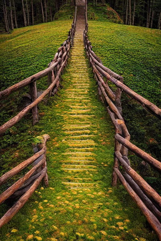 Prompt: stairway to heaven, photographic art by martin rak