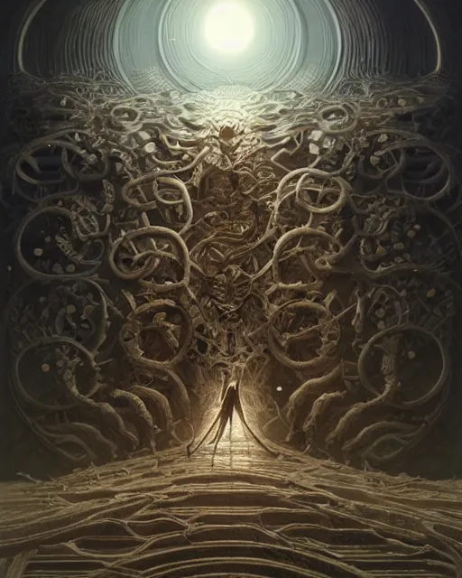 Image similar to The last enemy that shall be destroyed is death, full body image, artwork by artgerm, Luminism, Behance HD, D&D, extraordinary phenomenon, fantasy, intricately detailed, elegant, digital painting, smooth, sharp focus, art by Greg Rutkowski, art by Ruth Asawa, art by Tim Burton, art by Ted Nasmith, art by H.R. Giger