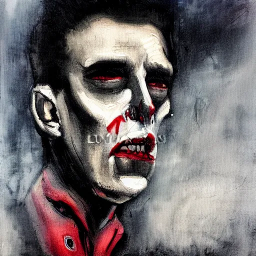 Prompt: a modern painting of a conman turned vampire, in the style of tim bradstreet, sharp focus, realism