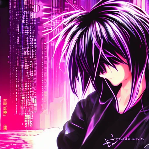 Image similar to anime girl's head splitting open, cyberpunk glitchcore synthwave art, award-winning,