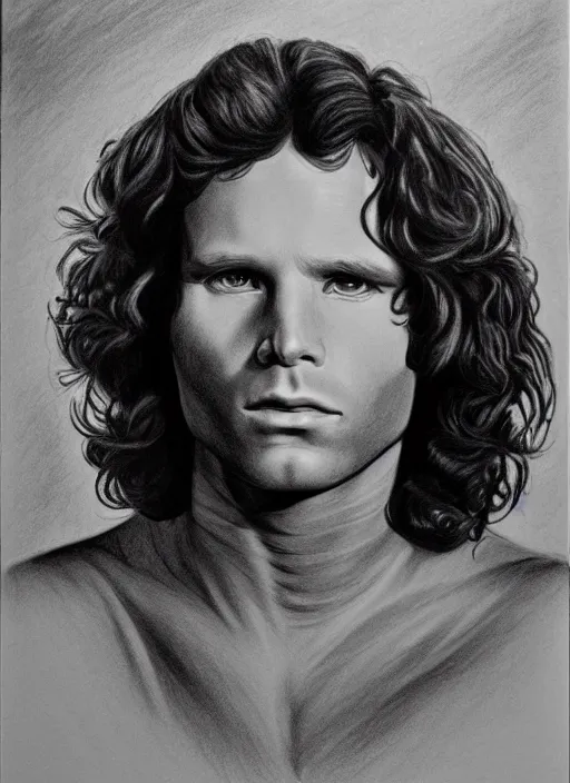 Image similar to Jim Morrison black and white vintage drawing, artistic realism, portrait, pencil, detailed, 4k, beautiful, realistic