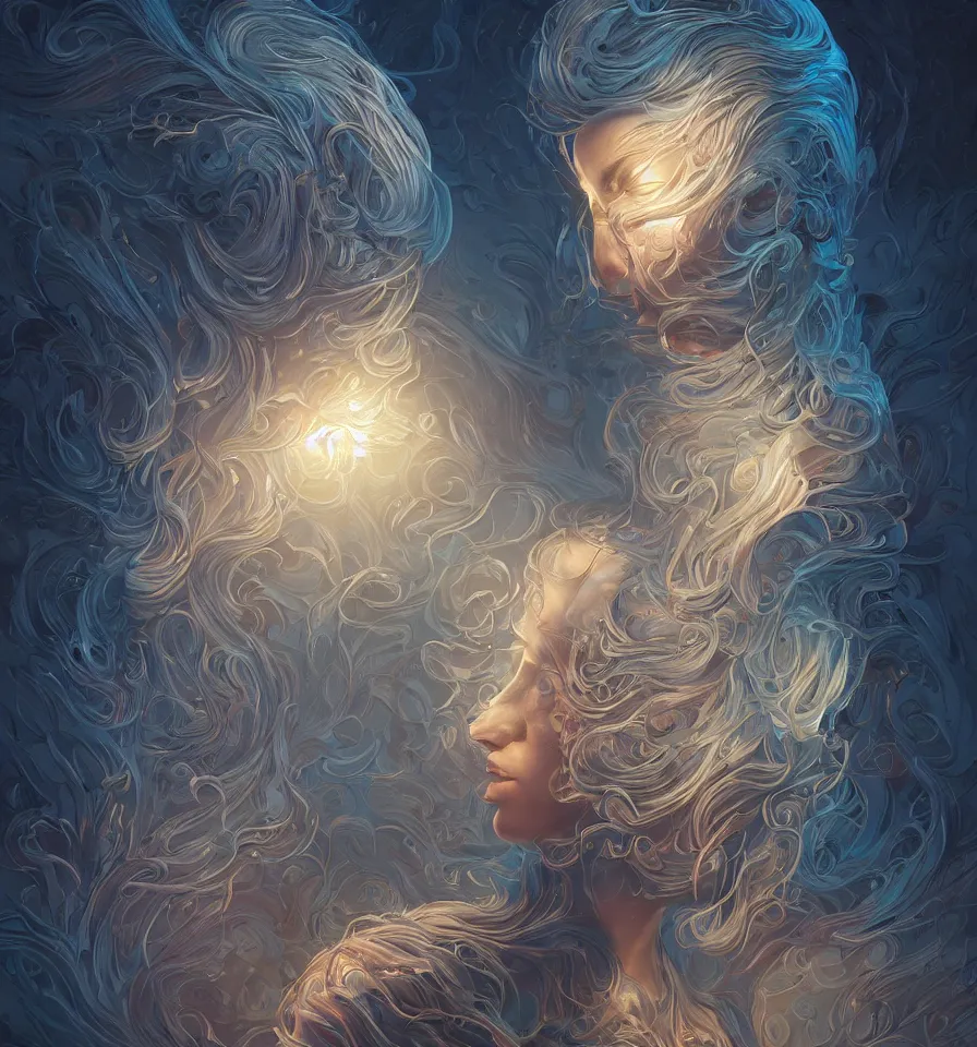 Prompt: a portrait of a beautiful elegant elemental entity, backlit, strong rim light, highly detailed, digital painting, HDRI, global illumination, ambient occlusion, Zbrush, by Alvaro Castagnet, Casey Weldon, Dan Mumford, Artgerm, Andreas Rocha, vivid colors, high contrast, 8k resolution, intricate, photorealistic, smooth