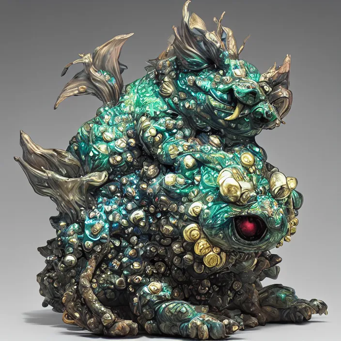 Prompt: plasticine wet shiny angles, crystal, moonlit, mirrors, camera angled dramatically, realistic hyperdetailed design of venusaur, japanese mythology ornament, victo nga, fumo yoshitoshi, ren jing jeong, feifei ruan, peter mohrbacher, takato yamamoto