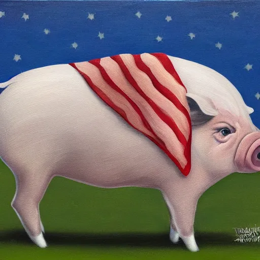 Prompt: donald trump as a pig, painting