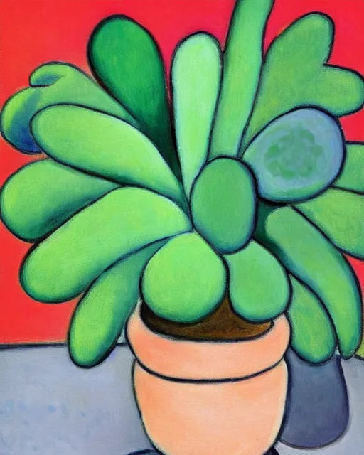 Prompt: succulent plant, painting, matisse