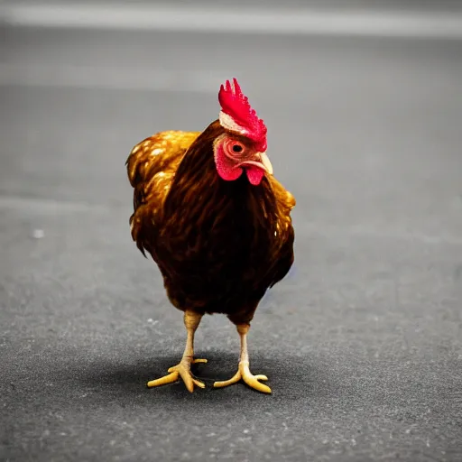 Image similar to a high quality photo of a chicken wearing a suit, 8k, Greg Rutkowsky