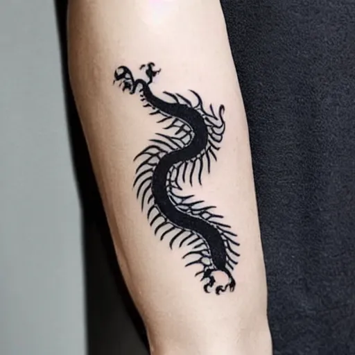 Image similar to minimal chinese dragon tattoo