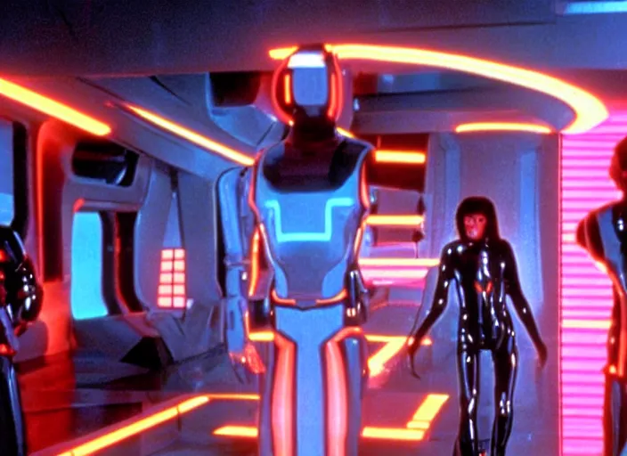 Image similar to scene from the 1 9 9 2 science fiction film tron