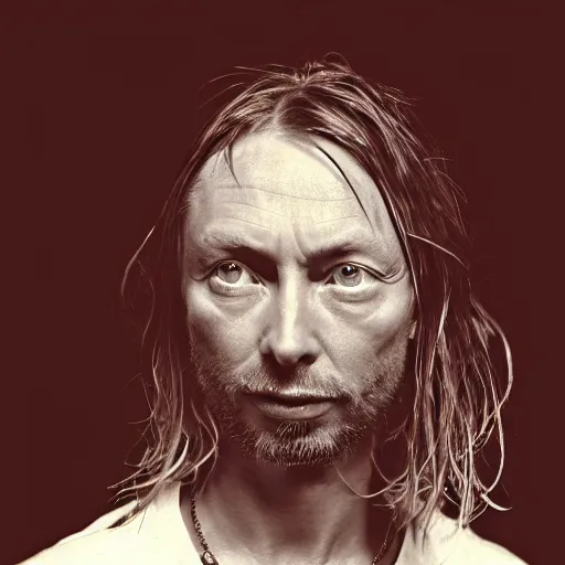 Prompt: Thom Yorke singer songwriter MTV, a photo by Colin Greenwood, ultrafine detail, chiaroscuro, private press, associated press photo, angelic photograph, masterpiece