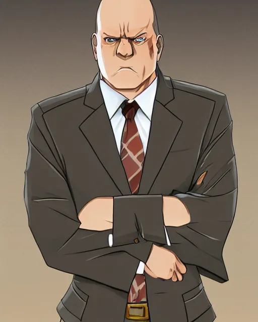 Image similar to hank schrader in ace attorney by kazuya nuri, portrait, concept art